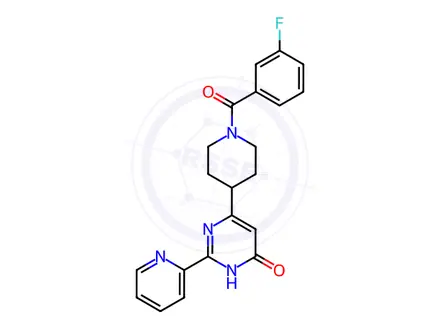Chemical structure of 6-(1-(3-Fluorobenzoyl)piperidin-4-yl)-2-(pyridin-2-yl)pyrimidin-4(1H)-one