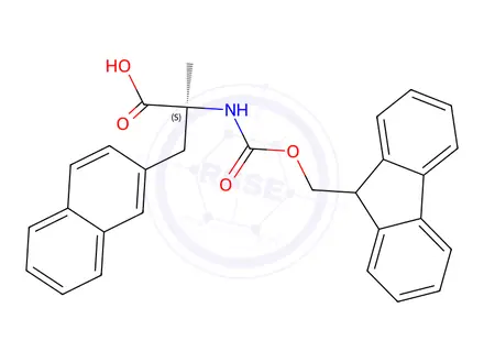 Chemical structure of (2s)-2-(9h-Fluoren-9-ylmethoxycarbonylamino)-2-methyl-3-(2-naphthyl)propanoicacid
