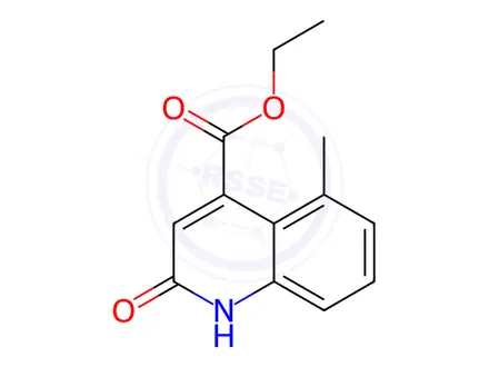 Chemical structure of 4-Quinolinecarboxylic acid, 1,2-dihydro-5-methyl-2-oxo-, ethyl ester