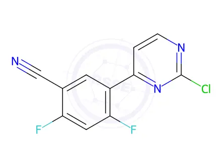 Chemical structure of Benzonitrile, 5-(2-chloro-4-pyrimidinyl)-2,4-difluoro-