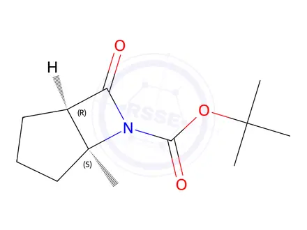 Chemical structure of tert-Butyl 5-methyl-7-oxo-6-azabicyclo[3.2.0]heptane-6-carboxylate