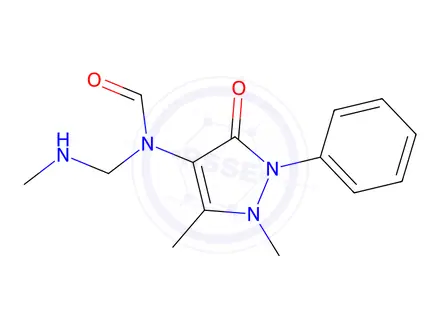 Chemical structure of N-(1,5-dimethyl-3-oxo-2-phenyl-2,3-dihydro-1H-pyrazol-4-yl)-N-((methylamino)methyl)formamide