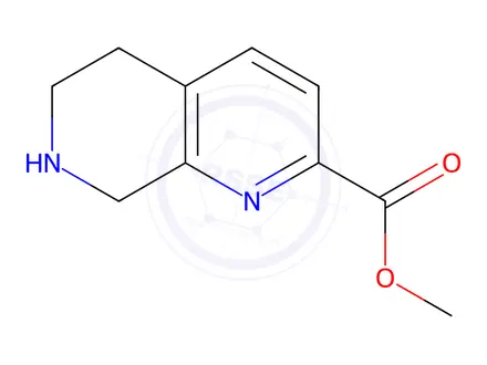 Chemical structure of 1,7-Naphthyridine-2-carboxylic acid, 5,6,7,8-tetrahydro-, methyl ester
