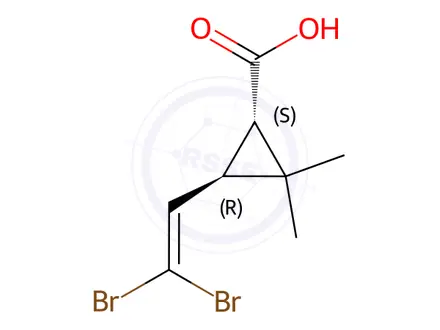 Chemical structure of (1S-trans)-Decamethrinic Acid