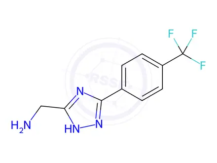 Chemical structure of (5-(4-(Trifluoromethyl)phenyl)-4H-1,2,4-triazol-3-yl)methanamine