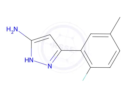 Chemical structure of 3-(2-fluoro-5-methylphenyl)-1H-pyrazol-5-amine