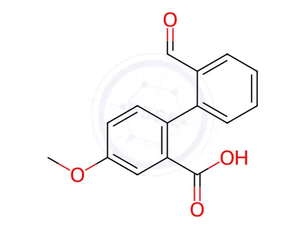 Chemical structure of 2-(2-Formylphenyl)-5-methoxybenzoic acid