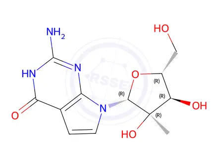 Chemical structure of 7-Deaza-2'-C-methylguanosine