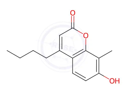 Chemical structure of 4-Butyl-7-hydroxy-8-methyl-2H-chromen-2-one