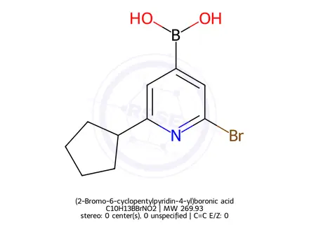 Chemical structure of (2-Bromo-6-cyclopentylpyridin-4-yl)boronic acid