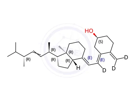 Chemical structure of Vitamin D2 (6,19,19-[D3]) in ethanol