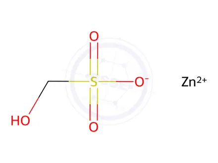 Chemical structure of zinc hydroxymethanesulphonate (1:2)