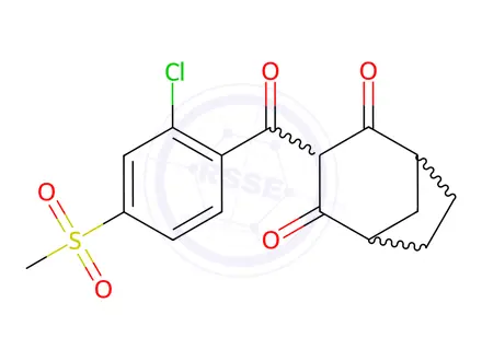 Chemical structure of 3-[2-Chloro-4-(methylsulfonyl)benzoyl]bicyclo[3.2.1]octane-2,4-dione