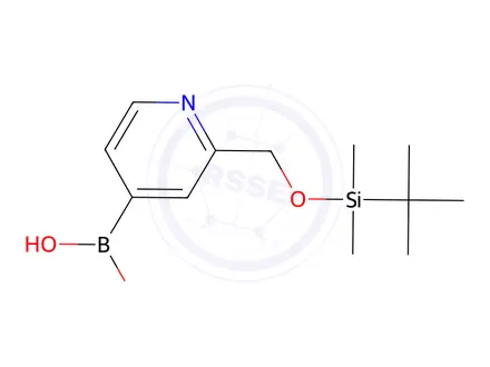 Chemical structure of (2-(((tert-butyldimethylsilyl)oxy)methyl)pyridin-4-yl)boronic acid