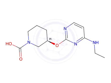 Chemical structure of (R)-3-(4-EthylaMino-pyriMidin-2-yloxy)-piperidine-1-carboxylic acid