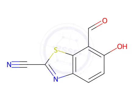 Chemical structure of 7-Formyl-6-hydroxybenzothiazole-2-carbonitrile