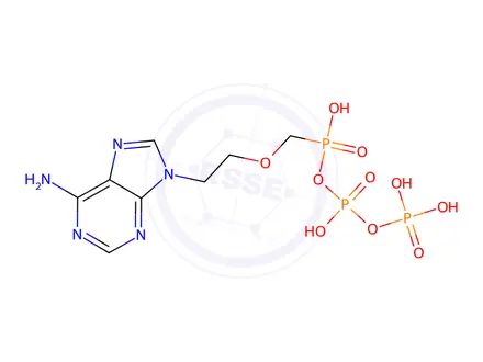 Chemical structure of ((2-(6-Amino-9H-purin-9-yl)ethoxy)methyl)phosphonic diphosphoric anhydride