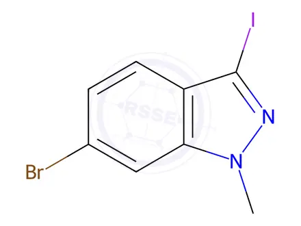 Chemical structure of 6-Bromo-3-iodo-1-methyl-1H-indazole