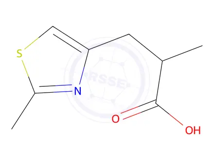 Chemical structure of 2-Methyl-3-(2-methylthiazol-4-yl)propanoic acid