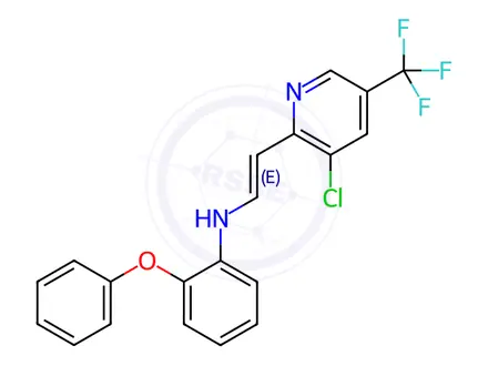 Chemical structure of N-[(E)-2-[3-Chloro-5-(trifluoromethyl)pyridin-2-yl]ethenyl]-2-phenoxyaniline