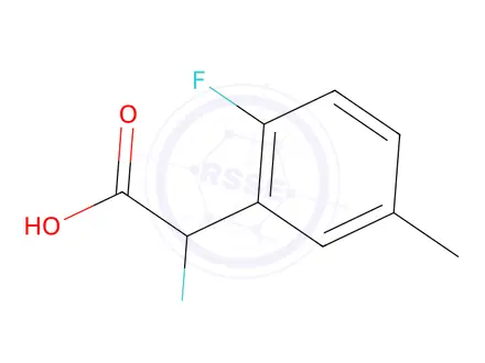 Chemical structure of 2-Fluoro-2-(2-fluoro-5-methylphenyl)acetic acid