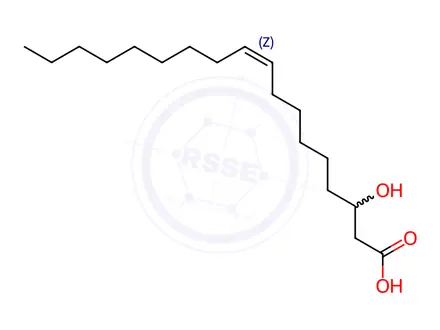 Chemical structure of (Z)-3-Hydroxy-9-octadecenoic Acid