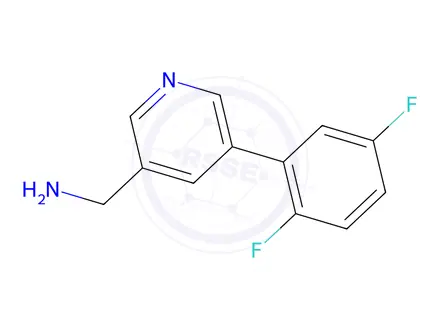 Chemical structure of (5-(2,5-Difluorophenyl)pyridin-3-yl)methanamine