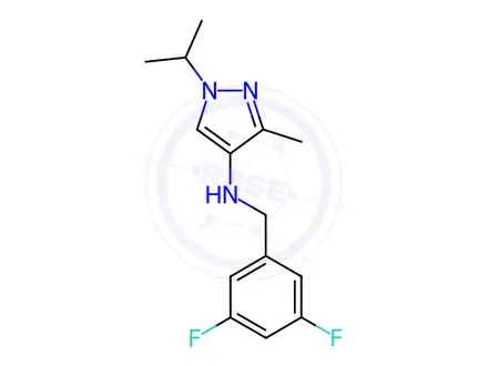 Chemical structure of N-(3,5-difluorobenzyl)-1-isopropyl-3-methyl-1H-pyrazol-4-amine