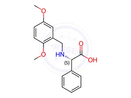 Chemical structure of (S)-2-((2,5-dimethoxybenzyl)amino)-2-phenylacetic acid