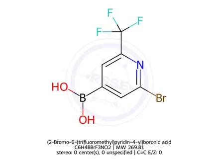 Chemical structure of (2-Bromo-6-(trifluoromethyl)pyridin-4-yl)boronic acid