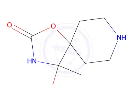 Chemical structure of 1-Oxa-3,8-diazaspiro[4.5]decan-2-one,4-hydroxy-4-methyl-(9CI)