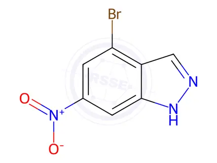 Chemical structure of 4-Bromo-6-nitro-1H-indazole (BSC)