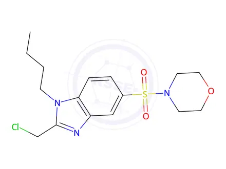 Chemical structure of 1-butyl-2-(chloromethyl)-5-(morpholine-4-sulfonyl)-1H-1,3-benzodiazole