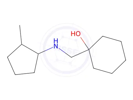 Chemical structure of 1-(((2-Methylcyclopentyl)amino)methyl)cyclohexan-1-ol