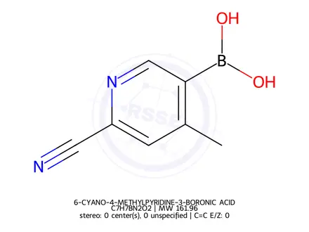 Chemical structure of 6-CYANO-4-METHYLPYRIDINE-3-BORONIC ACID