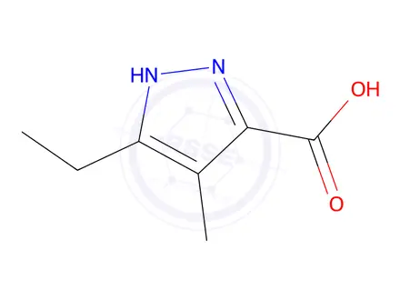 Chemical structure of 3-ethyl-4-methyl-1H-pyrazole-5-carboxylic acid