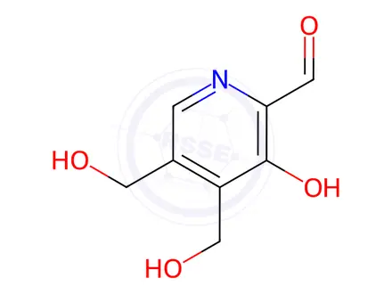 Chemical structure of 3-Hydroxy-4,5-bis(hydroxymethyl)picolinaldehyde