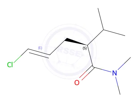Chemical structure of (2S,4E)-5-Chloro-2-isopropyl-N,N-dimethylpent-4-enamide