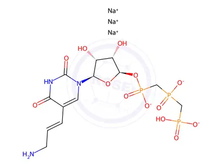 Chemical structure of 5-(3-Aminoallyl)uridine 5'-Triphosphate, 80%Discontinued