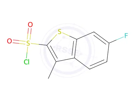 Chemical structure of 6-fluoro-3-methyl-1-benzothiophene-2-sulfonyl chloride