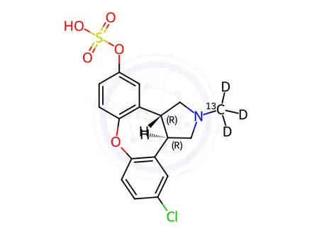 Chemical structure of Asenapine 11-Hydroxysulfate-13CD3