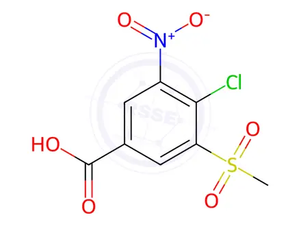 Chemical structure of 3-Methylsulfonyl-4-chloro-5-nitrobenzoic Acid