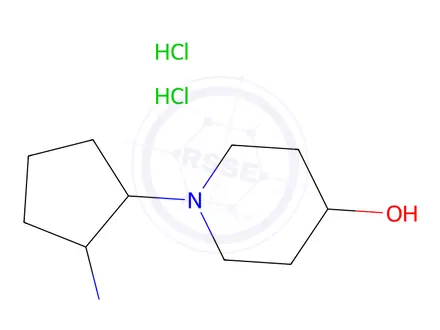 Chemical structure of 1-(2-aminocyclopentyl)piperidin-4-ol dihydrochloride