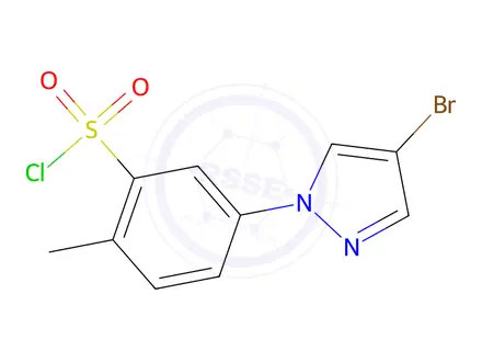 Chemical structure of 5-(4-Bromo-1h-pyrazol-1-yl)-2-methylbenzenesulfonyl chloride