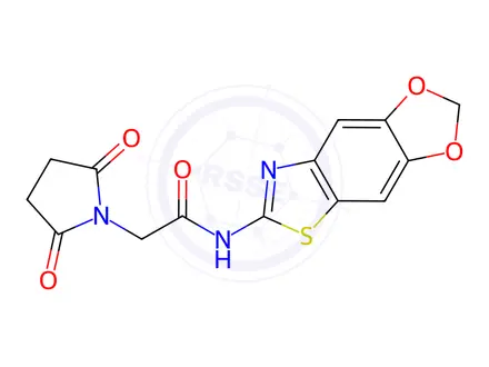 Chemical structure of N-([1,3]Dioxolo[4',5':4,5]benzo[1,2-d]thiazol-6-yl)-2-(2,5-dioxopyrrolidin-1-yl)acetamide