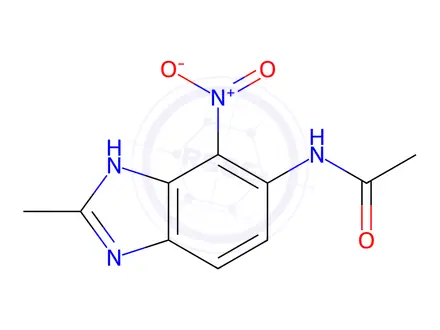 Chemical structure of N-(2-methyl-7-nitro-1H-benzo[d]imidazol-6-yl)acetamide