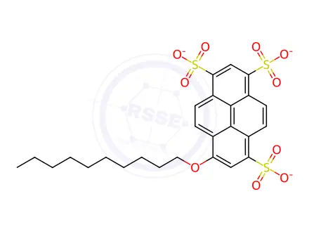 Chemical structure of 8-DECYLOXYPYRENE-1,3,6-TRISULFONIC ACID TRISODIUM SALT