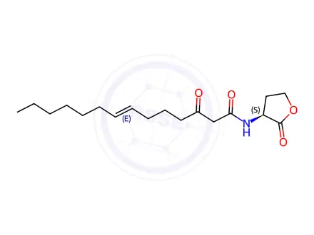 Chemical structure of N-3-Oxo-tetradec-7Z-enoyl-L-homoserine Lactone