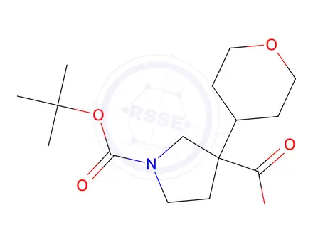 Chemical structure of 1-(tert-Butoxycarbonyl)-3-(tetrahydro-2H-pyran-4-yl)pyrrolidine-3-carboxylic acid