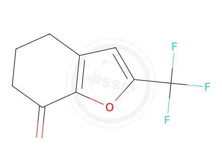 Chemical structure of 2-(Trifluoromethyl)-5,6-dihydrobenzofuran-7(4H)-one